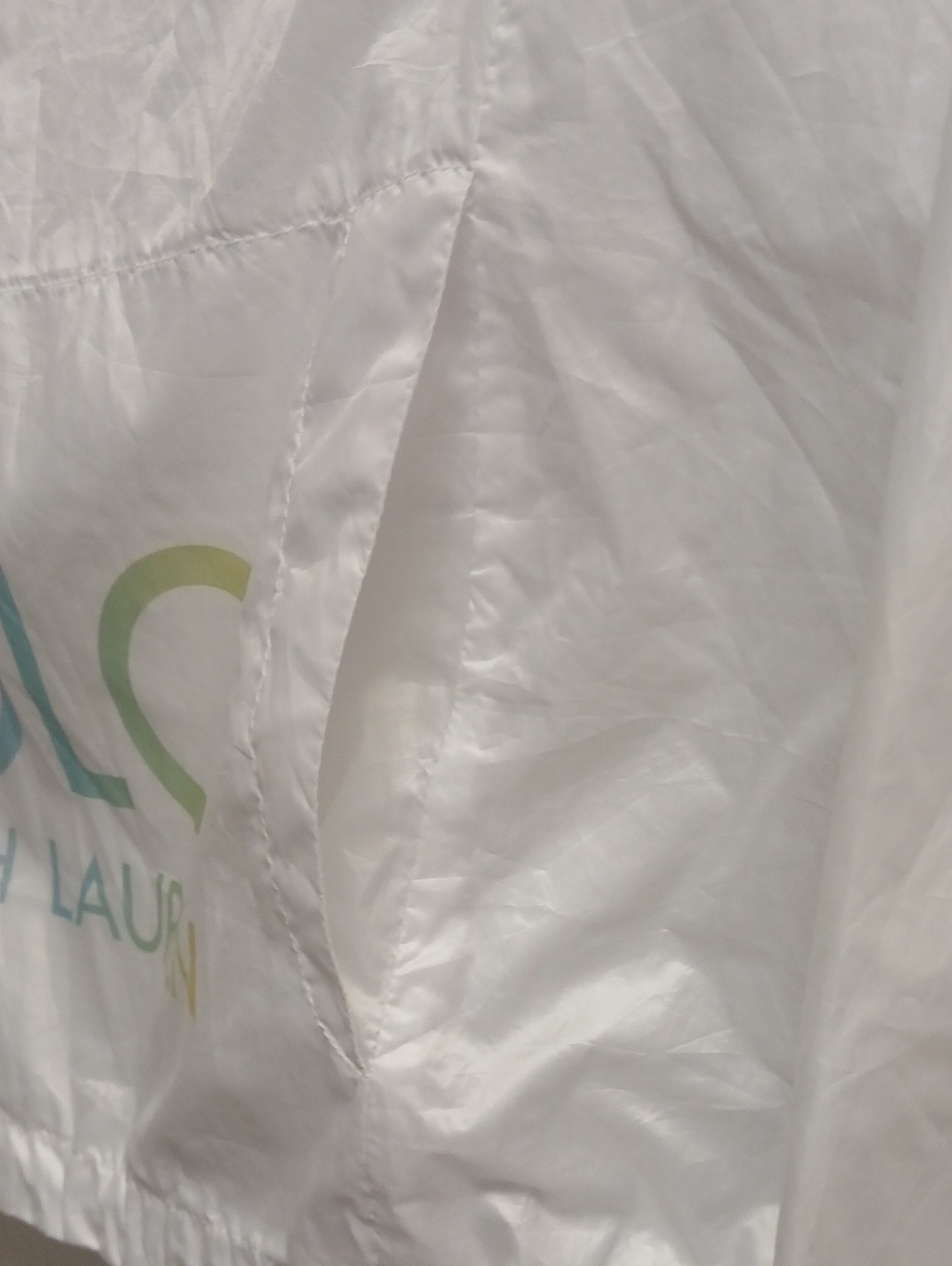 Polo Ralph Lauren White Oversized Thin Windbreaker Pullover NWOT Size L 12-14 - Picture 8 of 13